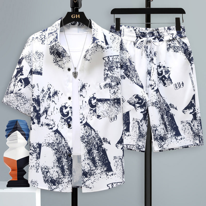 Men's Casual Sports Cool Shorts Two-piece Set