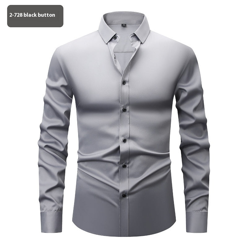 Fashion Personality Four-sided Stretch Shirt Men's Long Sleeve
