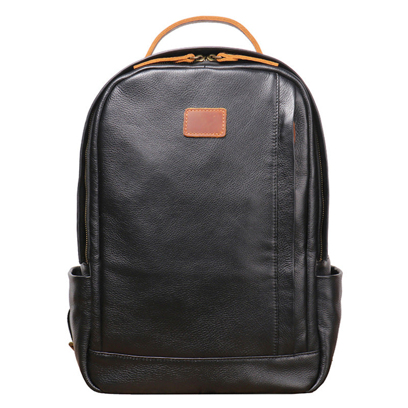 Hot Men's Genuine Leather Top Grain Cowhide Travel Leisure Backpack