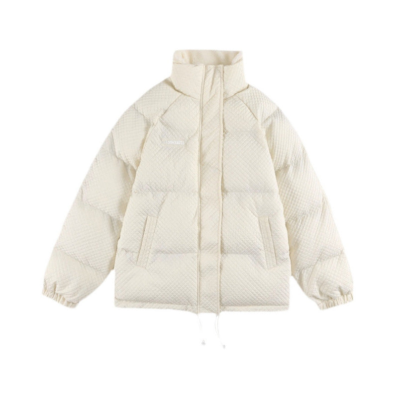 Men's Loose Stand-collar American Retro Waffle Cotton Coat