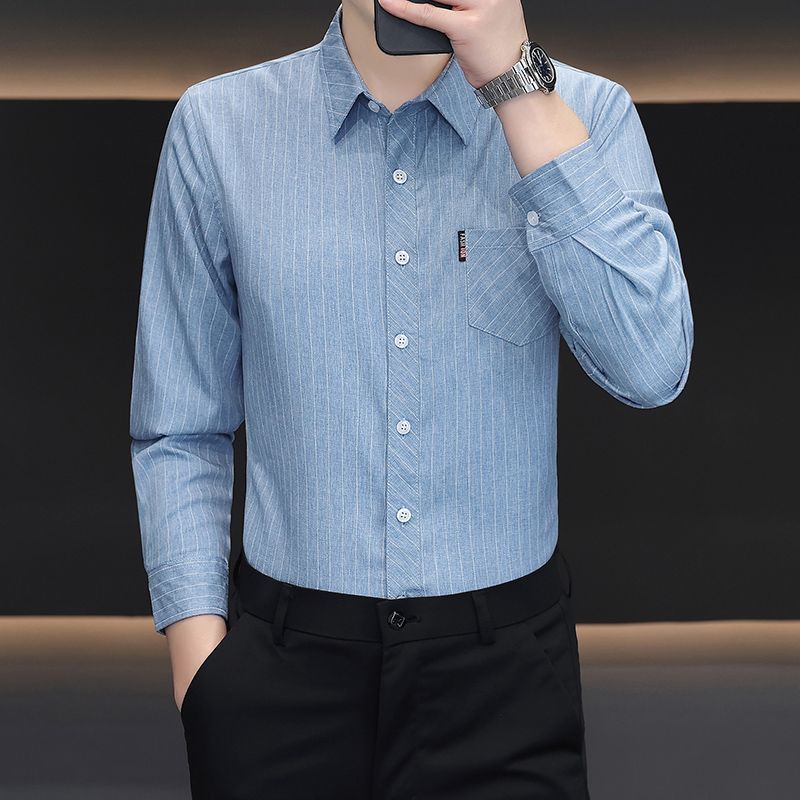 Striped Youth Korean Slim Fit Casual All-match Shirt