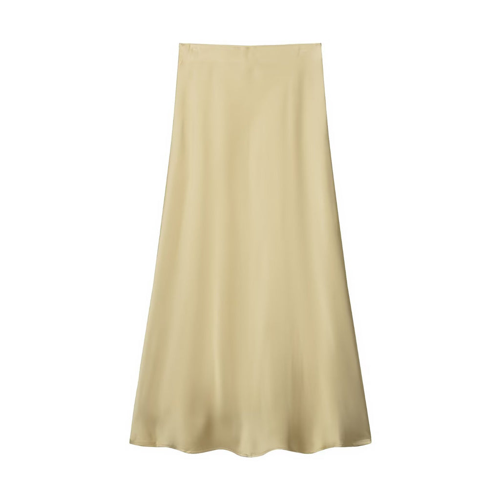 Womens Multicolor Satin-Feel High-Waisted Skirt