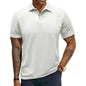 Men's Short-sleeve T-shirt With A Textured Turn-down Collar