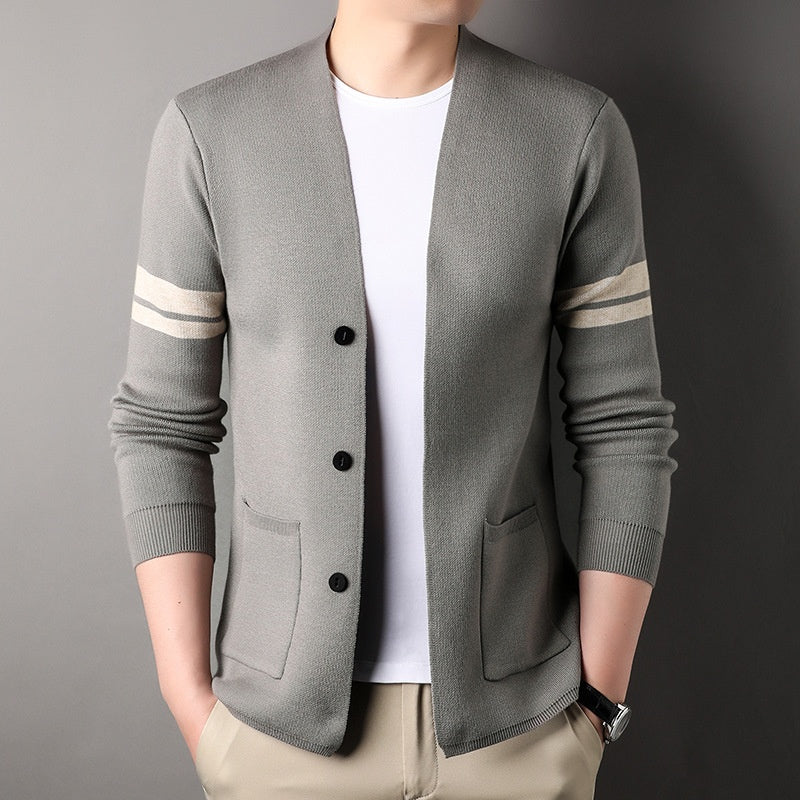 Mens Versatile Solid-color Knitwear For Business And Casual Wear