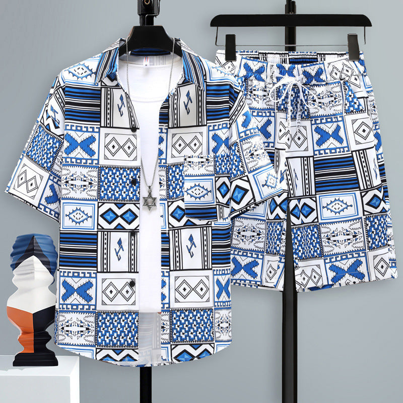 Men's Casual Sports Cool Shorts Two-piece Set