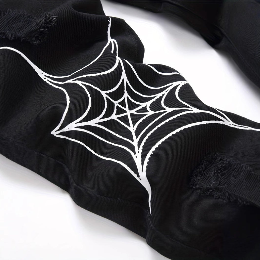 High Street Vibe Style Loose Straight Wide Leg Pants American Spider