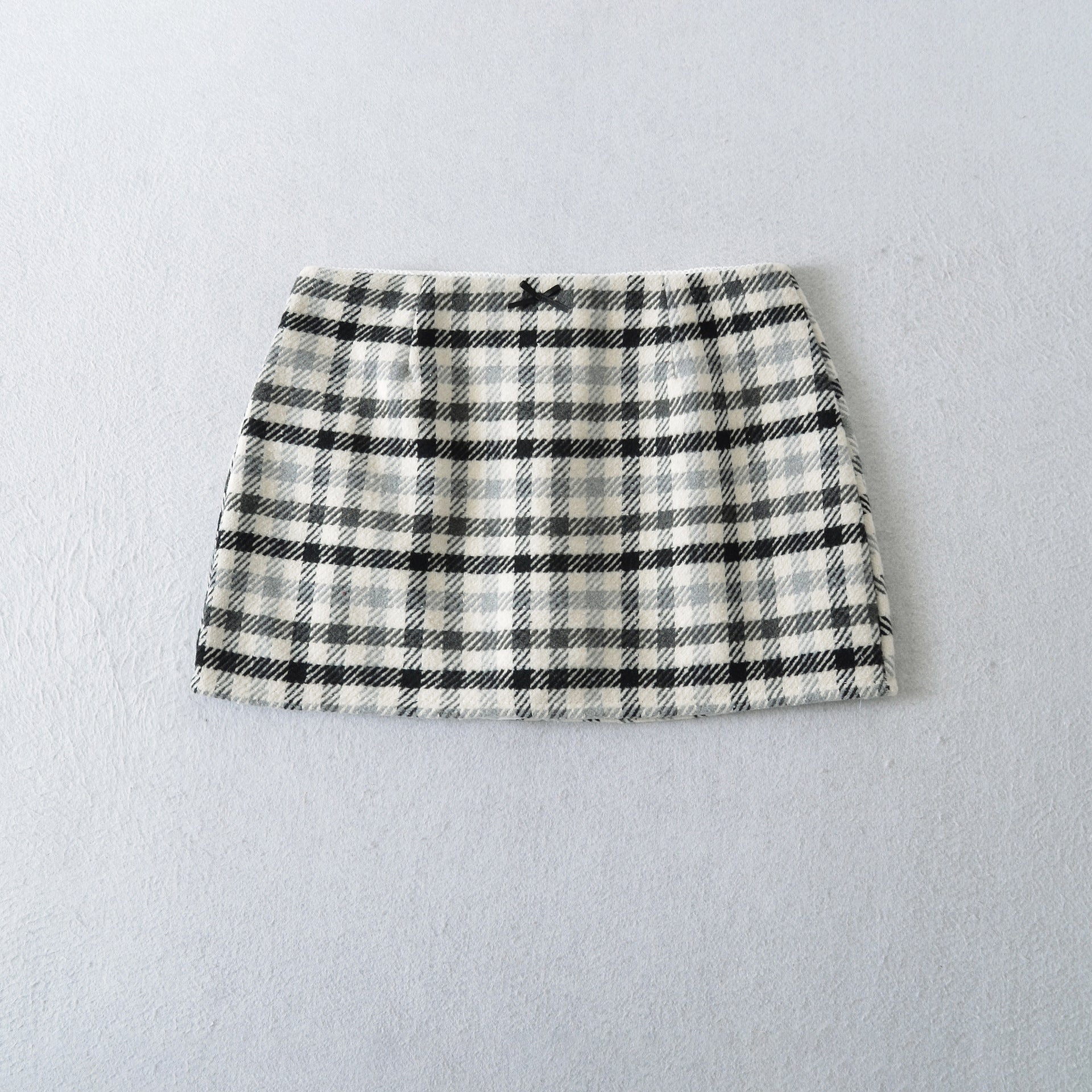 Plaid Bow-Knot Low-Waist Skirt For Women