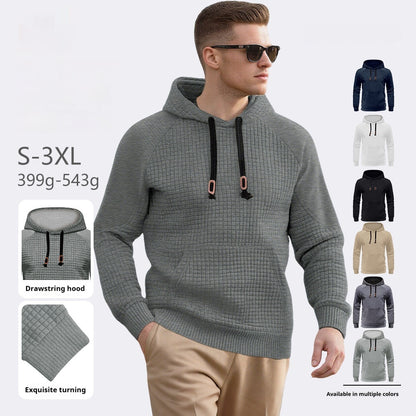 Men's Casual Hooded Jacquard Sweatshirt
