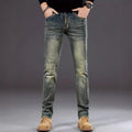 Mens Casual Stretch Slimming Retro Blue Skinny Jeans