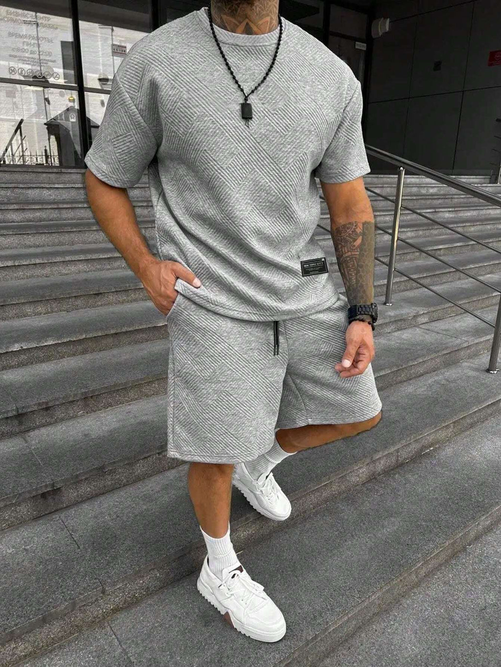 Men's Short Sleeve Shorts Simple Comfortable Cool Suit