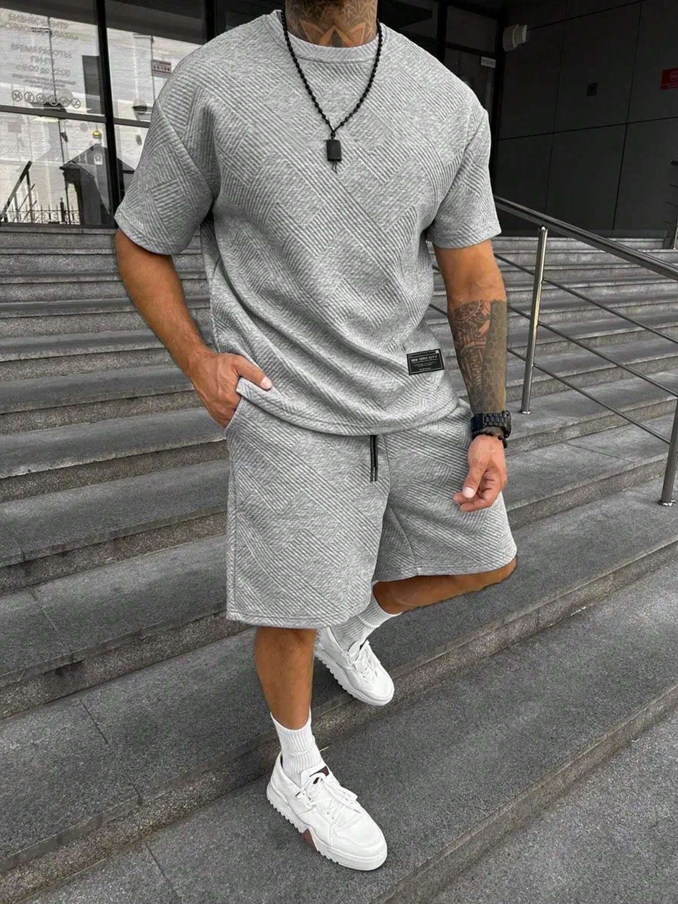 Men's Short Sleeve Shorts Simple Comfortable Cool Suit
