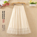 New Versatile High Waisted Slimming Mid Length Mesh Skirt For Women