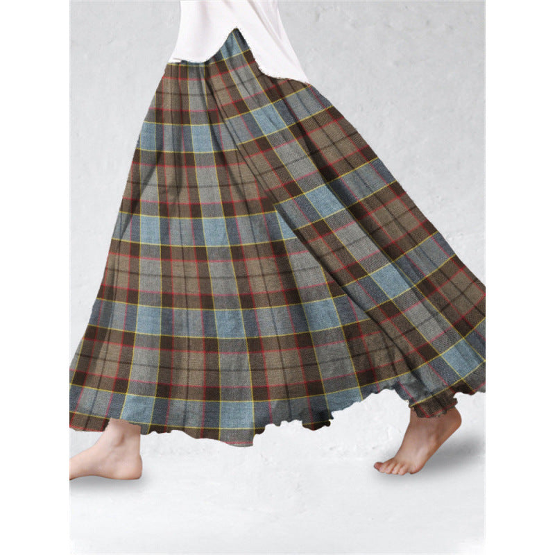 Springautumn 3D Digital-printed Midi A-line Skirt