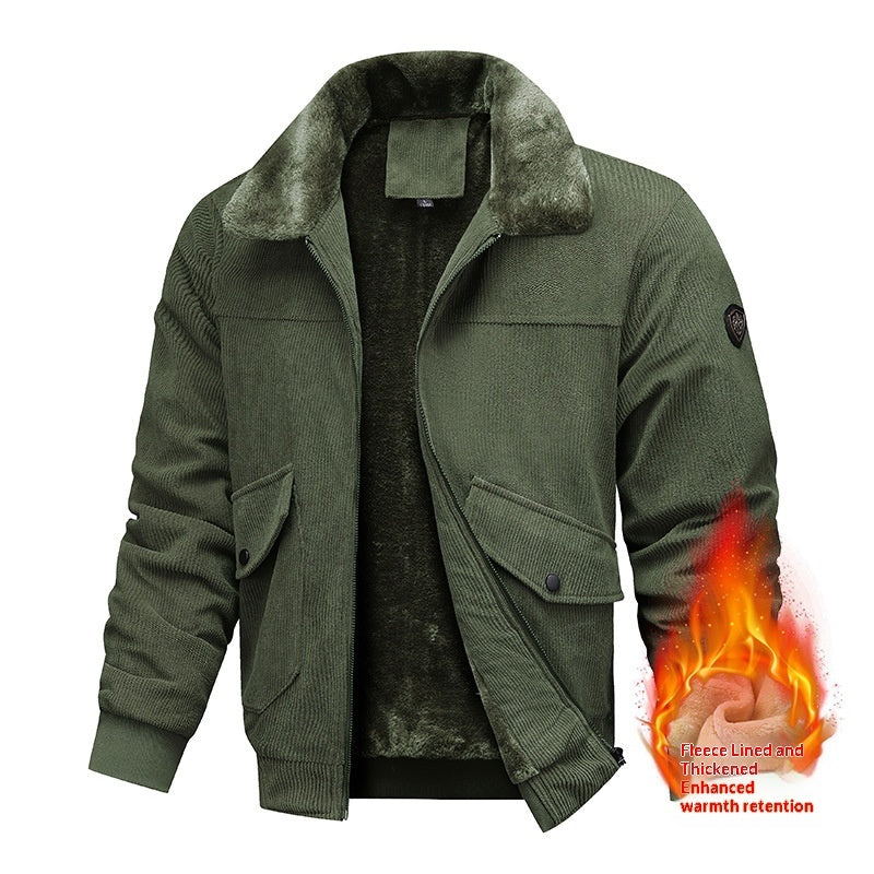 Thickened Lapel Men's Loose-fitting Top