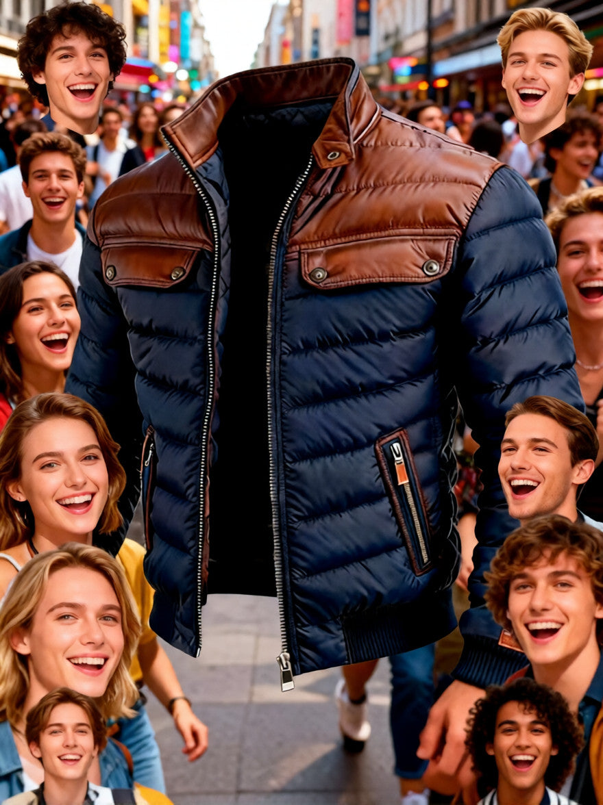 Color-block Cotton Jacket With A Zipper