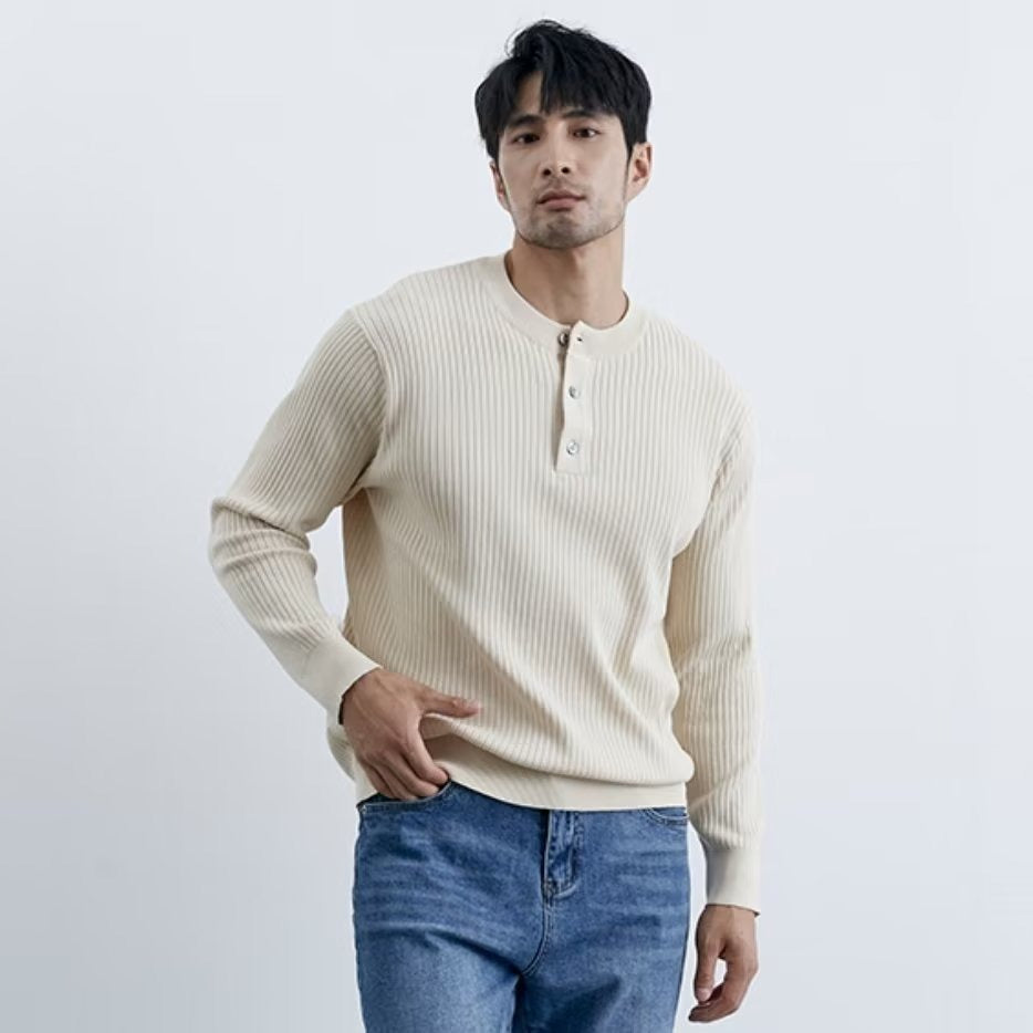Sleek Preppy Business Mens Long Sleeve Sweater