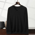 Mens Casual V-Neck Minimalist Knitted Sweater Top