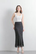 Hollow-out Rhinestone High-waist Figure-flattering Long Dress