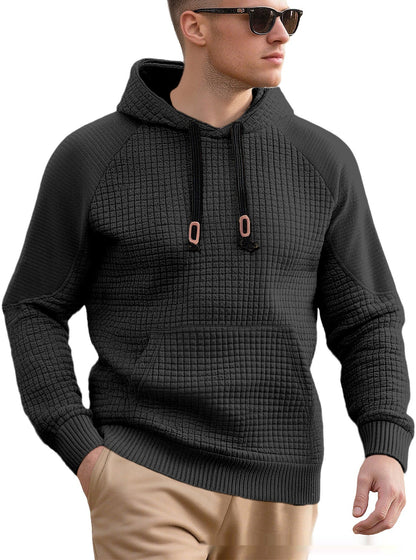 Men's Casual Hooded Jacquard Sweatshirt