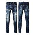 High Street Ripped Print Jeans For Men