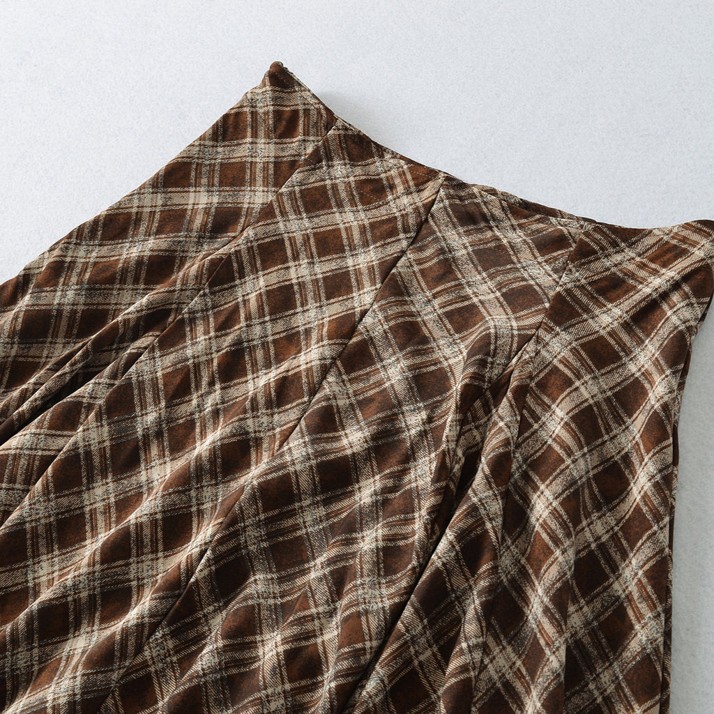 Retro Versatile Plaid Skirt For Women