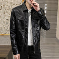 Men's Casual Velvet-lined Leather Jacket