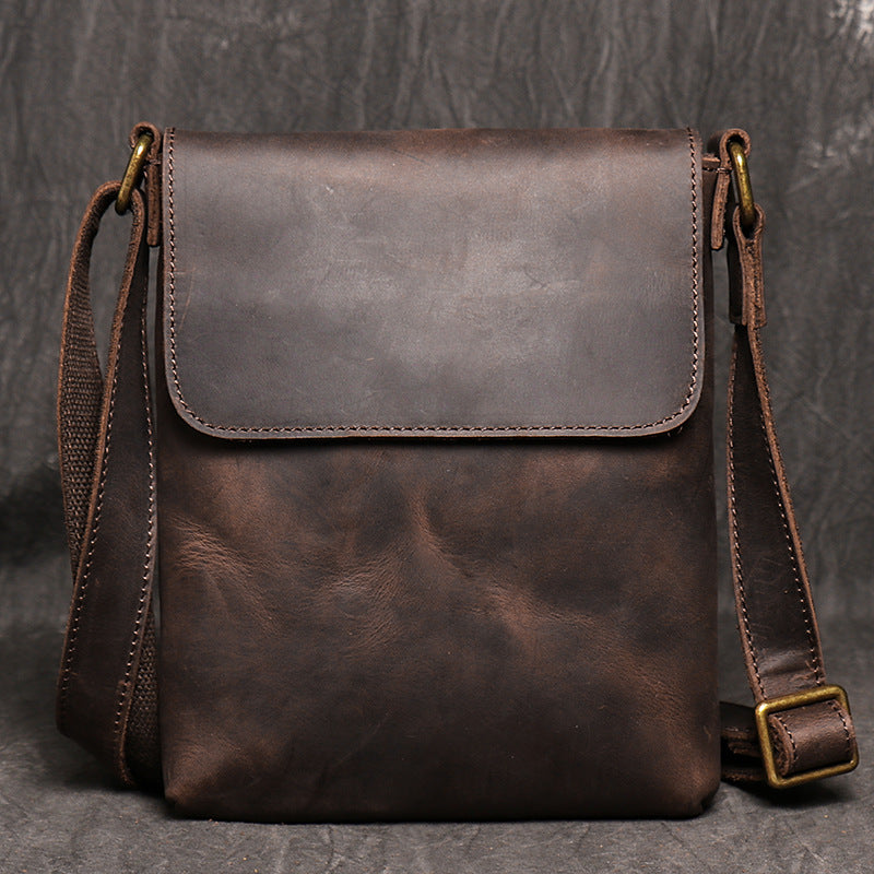 Fashion Simple Messenger Bag Genuine Leather Men