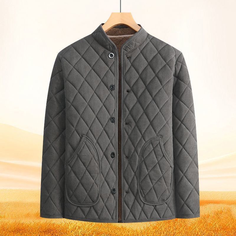 Men's Fleece-lined Thick Cotton-padded Jacket