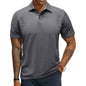 Men's Short-sleeve T-shirt With A Textured Turn-down Collar