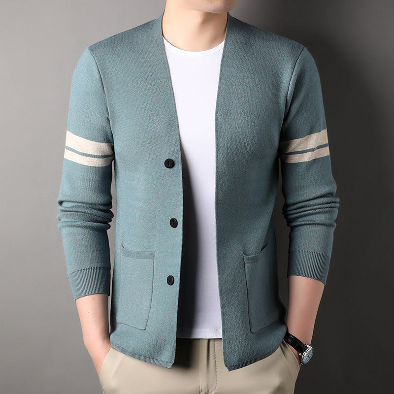 Mens Versatile Solid-color Knitwear For Business And Casual Wear