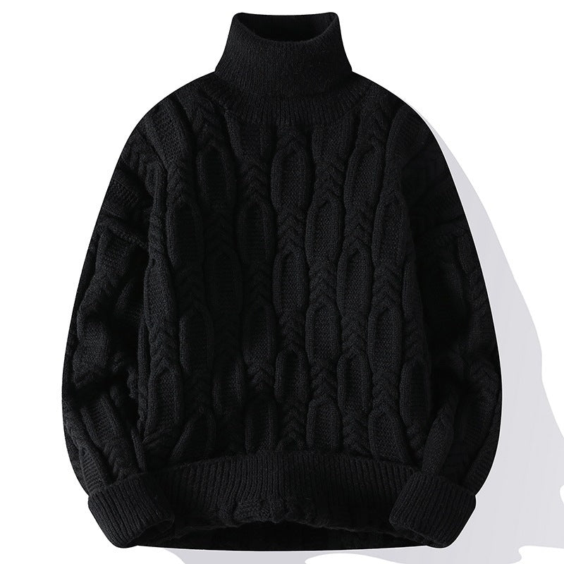 Mens Autumnwinter Turtleneck Cable-knit Sweater With A Casual Fit And Exceptional Warmth urbanhunterr