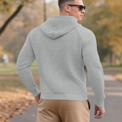Men's Casual Hooded Jacquard Sweatshirt