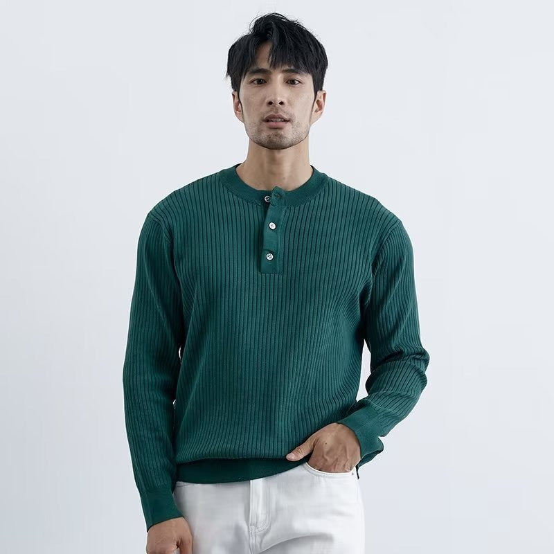 Sleek Preppy Business Mens Long Sleeve Sweater