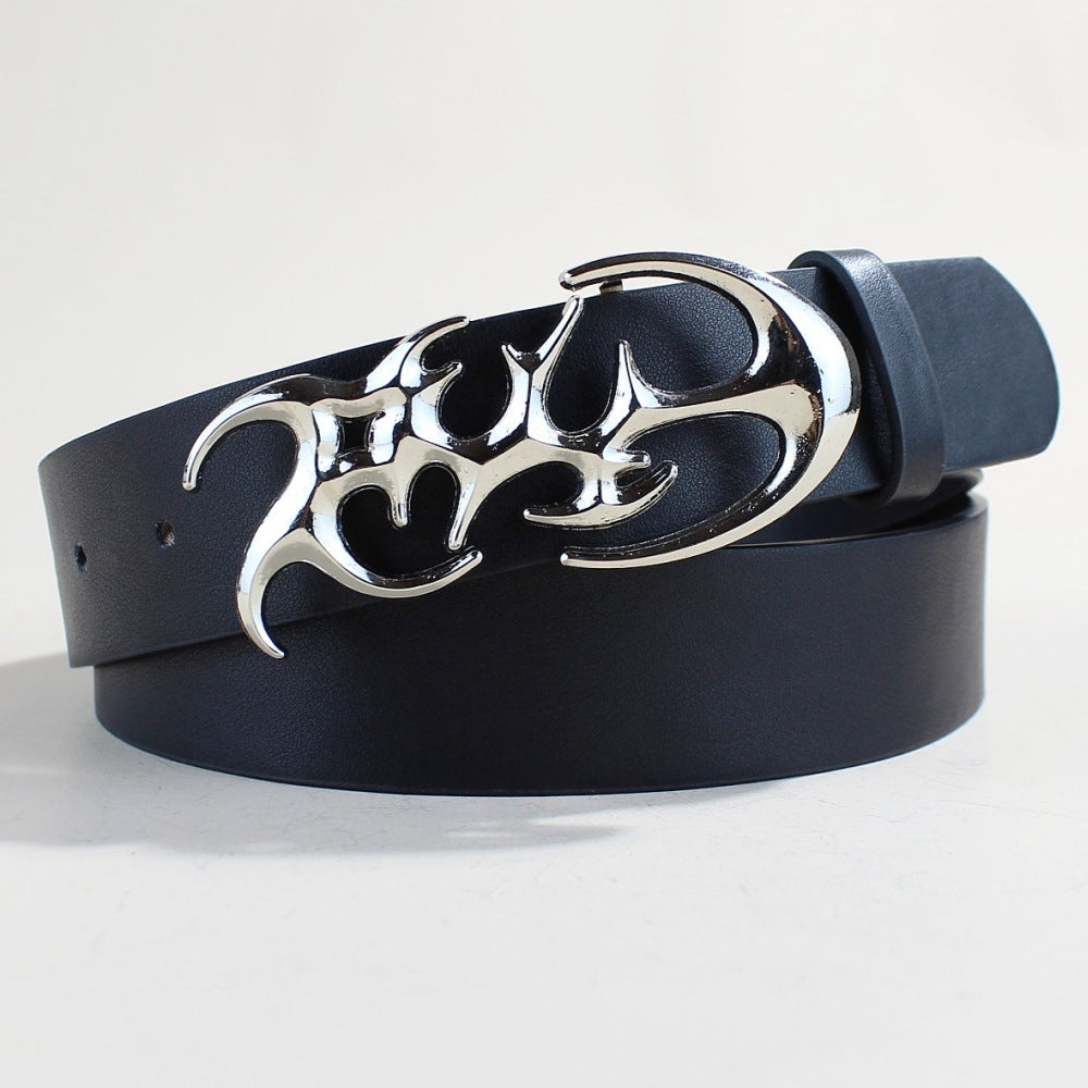 Casual Trend Silver Buckle Belt