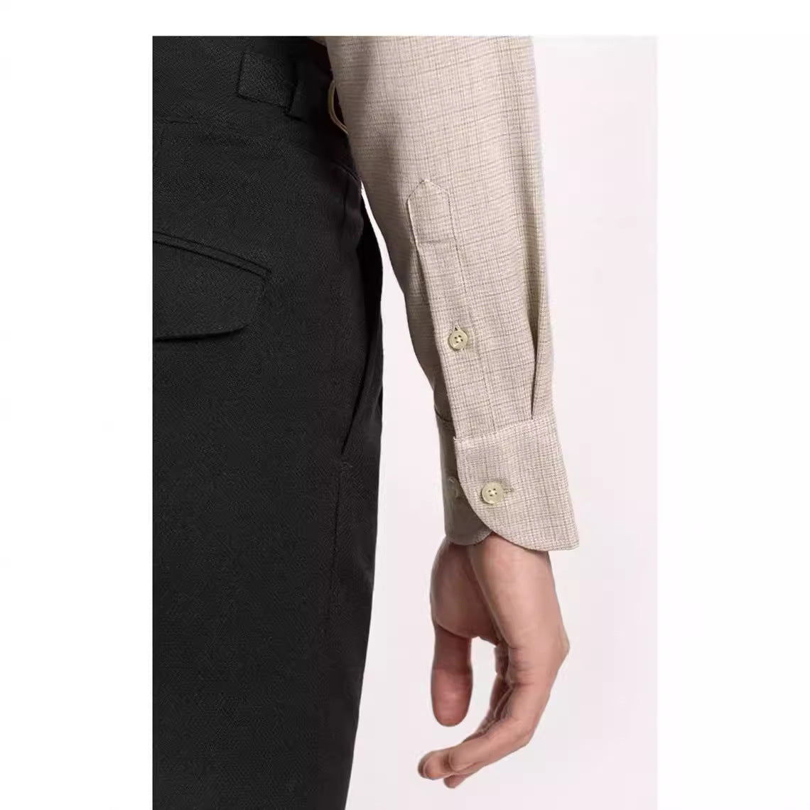 Non-ironing Men's Long-sleeved Casual Plaid Business Shirt